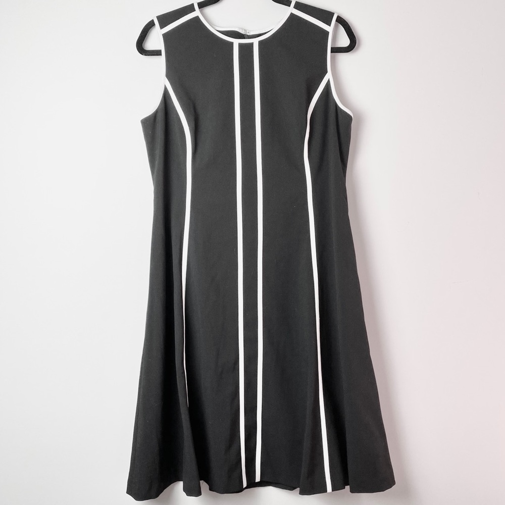 Calvin Klein Black and White Sleeveless Dress